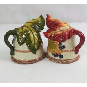 Vintage BICO Autumn Harvest Leaves 3.5" Salt & Pepper Shakers